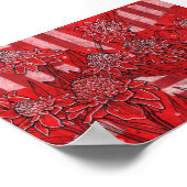 Poster Torch Ginger Lily, Fleurs rouges Tropical Floral A (Coin)