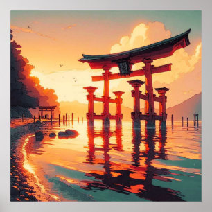 Poster Torii de la lumière montante