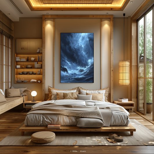 Poster Tormenta Eléctrica Sobre el Océano: Furia Desatada