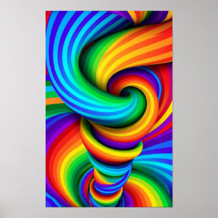 Poster Tornade Vortex Arc-en-Ciel Tordue - Illusion Optiq
