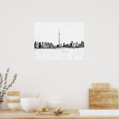 Poster Toronto Canada Skyline Vintage CN Tower (Cuisine)