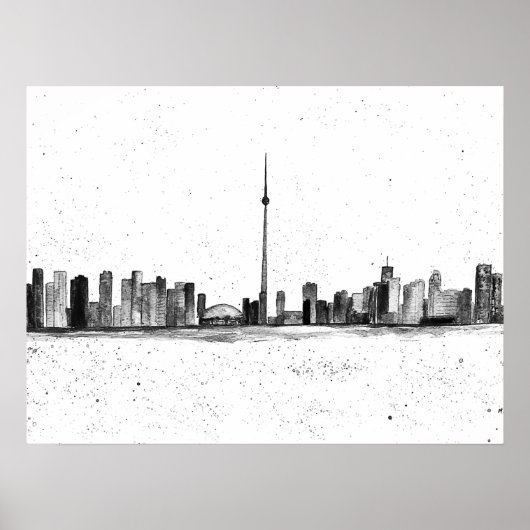 Poster Toronto Canada Skyline Vintage CN Tower (Devant)