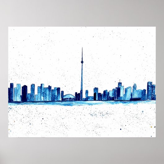 Poster Toronto Canada Skyline Vintage CN Tower (Devant)