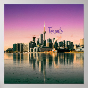 Poster Toronto Capitale de l'Ontario Canada City Skyline