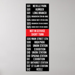 Poster Toronto CLRV/ALRV Streetcar Rollsign