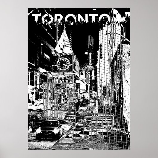 Poster ࿗ Toronto, collage noir et blanc (Devant)
