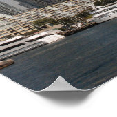 Poster Toronto Harbour Skyline avec Red Boat (Coin)