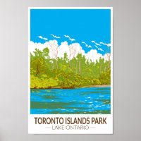 Toronto Islands Park Travel Art Vintage
