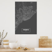 Poster Toronto (Ontario) (blanc sur noir) (Cuisine)
