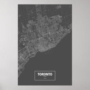 Poster Toronto (Ontario) (blanc sur noir)