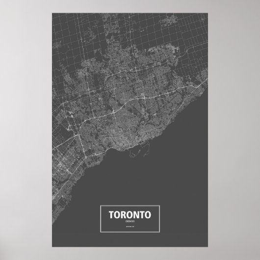 Poster Toronto (Ontario) (blanc sur noir) (Devant)
