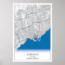 Toronto Ontario Carte de la ville touristique