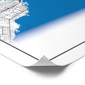 Poster Toronto Ontario Carte de la ville touristique (Coin)