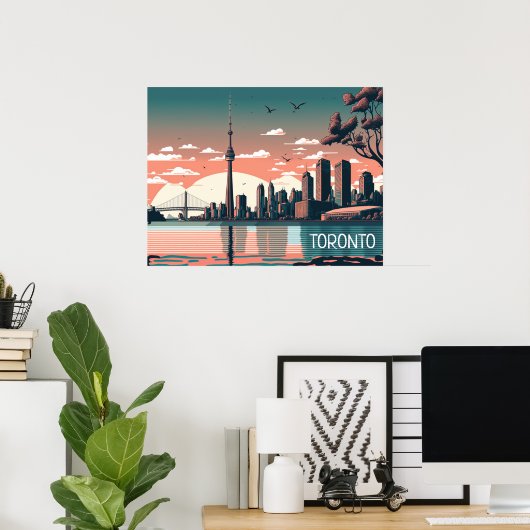 Poster Toronto Ontario Panorama Vue Cityscape (Bureau à domicile)