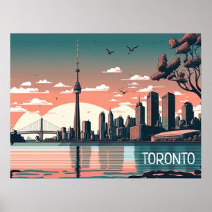 Poster Toronto Ontario Panorama Vue Cityscape
