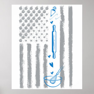 Poster torréfaction de café- Drapeau américain vintage US