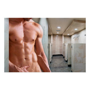 Poster Torse d'homme musclé torse nu sixpack de SlipperyJ