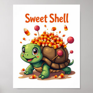 Poster Tortue à Coquille de Bonbon