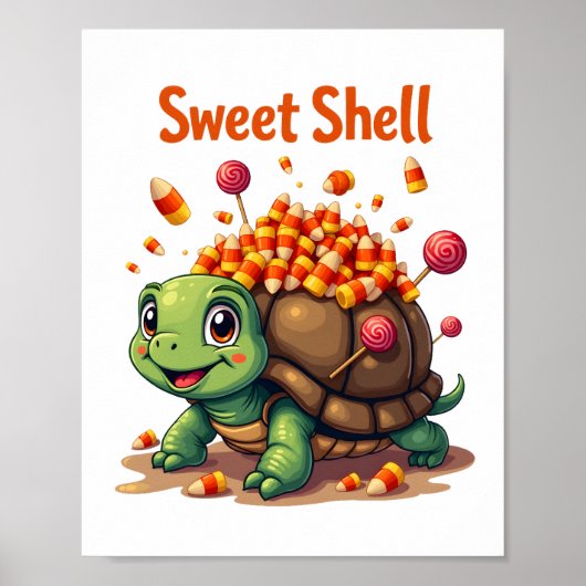 Poster Tortue à Coquille de Bonbon (Devant)
