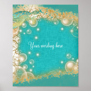 Poster Tortue à thème de plage mariage 8 x 10