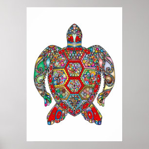 Poster Tortue Abstraite Lover