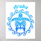 Poster Tortue bleue Aruba (Devant)