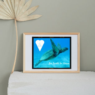 Poster Tortue bleue dans les tortues cardiaques Hawaii