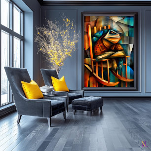 Poster Tortue charmante – Fauteuil à bascule de grincheux