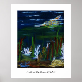 Poster tortue, Chevaux de mer Par : Thomas J Norbeck