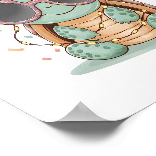 Poster Tortue cool (Coin)