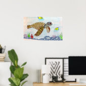 Poster tortue de mer (Bureau à domicile)