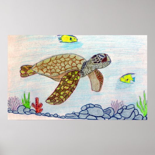 Poster tortue de mer (Devant)