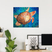 Poster "Tortue de mer" (Bureau à domicile)
