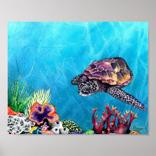 Poster Tortue de mer (Devant)