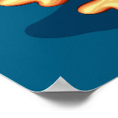 Poster Tortue de mer Bébé heureux et mignonne personnage (Coin)