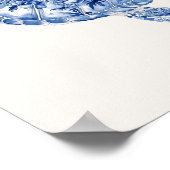 Poster Tortue de mer - Bleu côtier sur le beige (Coin)