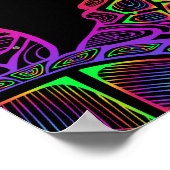 Poster Tortue de mer Boho : Motif psychédélique mandala (Coin)