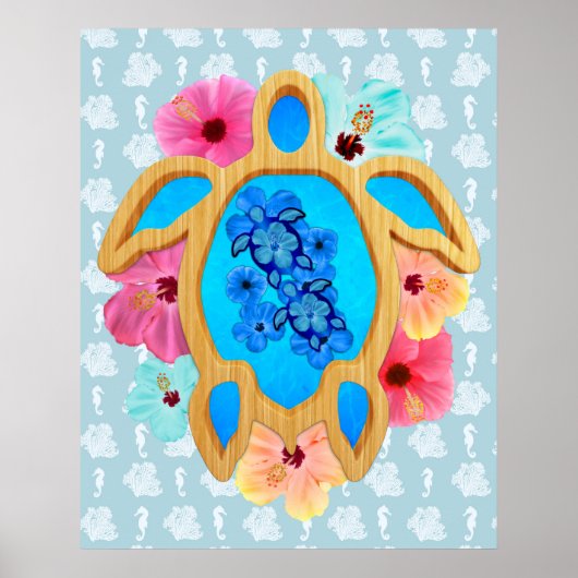 Poster Tortue de mer d'Aloha Honu (Devant)