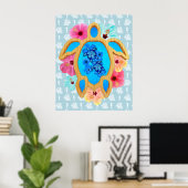 Poster Tortue de mer d'Aloha Honu (Bureau à domicile)