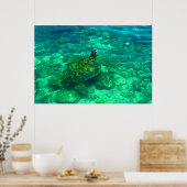 Poster Tortue de mer de Honu hawaïenne (36 po x 24 po) (Cuisine)
