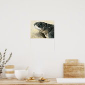 Poster Tortue de mer de Leatherback stylisée (Cuisine)