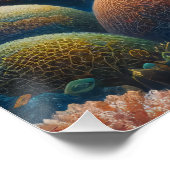 Poster Tortue de mer et corail (Coin)