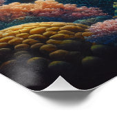 Poster Tortue de mer et corail (Coin)