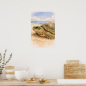 Poster Tortue de mer Plage Océanique (Cuisine)