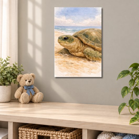 Poster Tortue de mer Plage Océanique