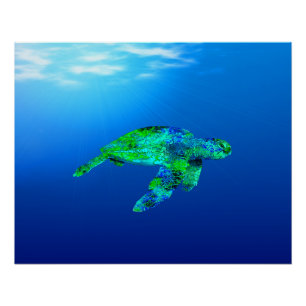 Poster Tortue de mer sous-marine