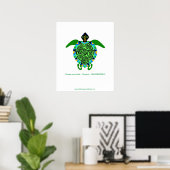 Poster TORTUE de mer tropicale - Espèces en voie de dispa (Bureau à domicile)