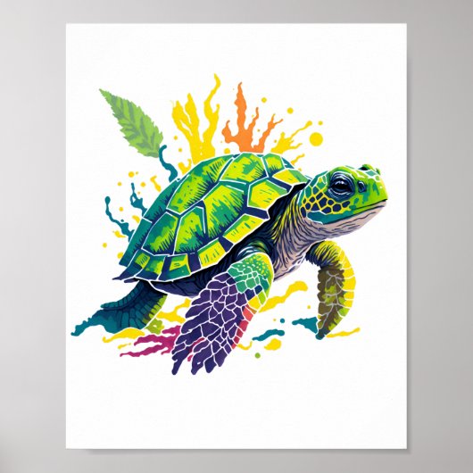 POSTER TORTUE DE MER UN JOUR D'ÉTÉ (Devant)