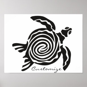 Poster Tortue de style tribal Thunder_Cove