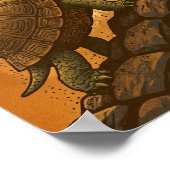 Poster Tortue déterminée grimpant une pente rocheuse Moti (Coin)